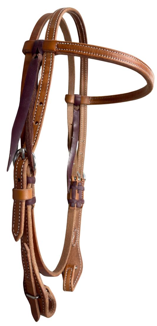 Medium Oiled & Stitched Browband Headstall w/Quick Change Ends