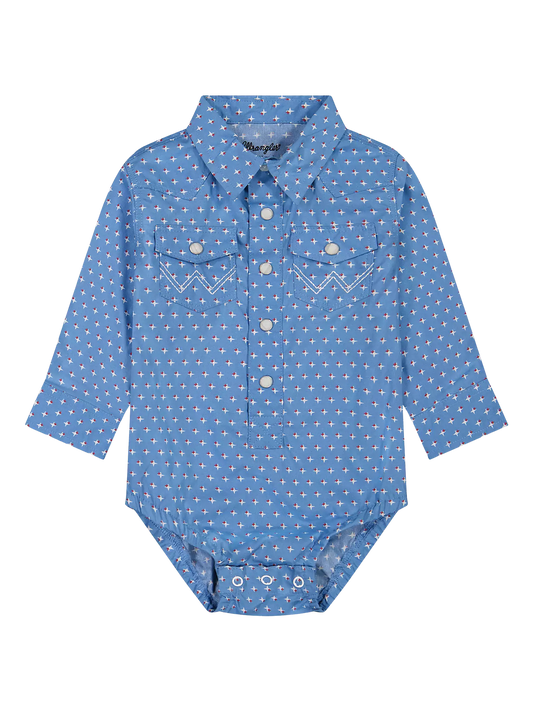 Wrangler Baby Boy's Americana Long Sleeve Western Snap Bodysuit