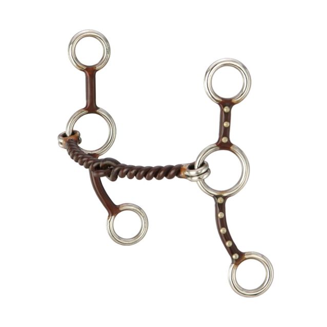 Tough 1 Antique Brown Jr. Cowhorse Twisted Wire Snaffle Bit
