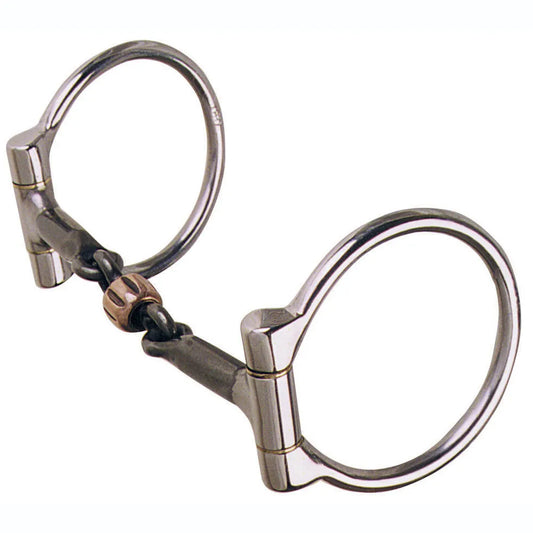 Reinsman 252 Sweet Iron Copper Roller Offset Dee Ring Snaffle Bit