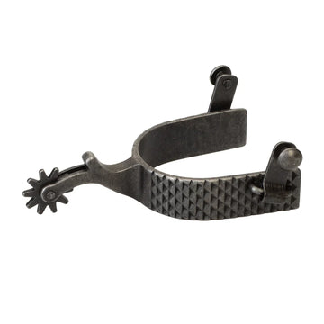 Weaver Men's Buffed Black Spur with Rasp Design