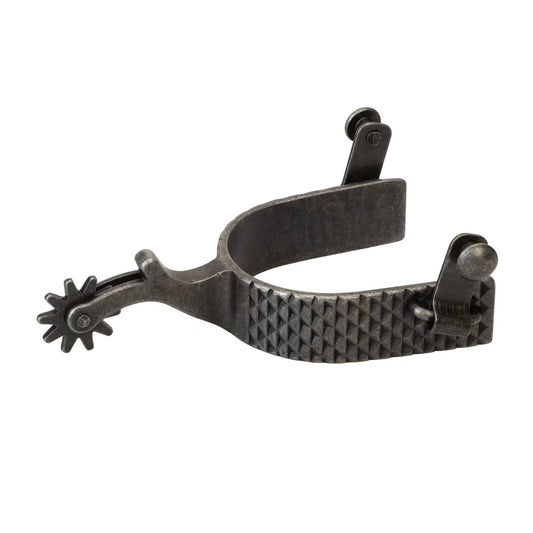 Weaver Men's Buffed Black Spur with Rasp Design