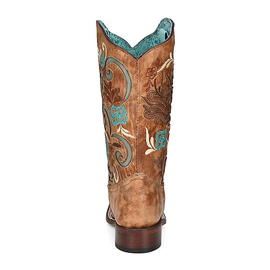 Corral Women's Iridescent Horse Inlay and Embroidery Square Toe Boots