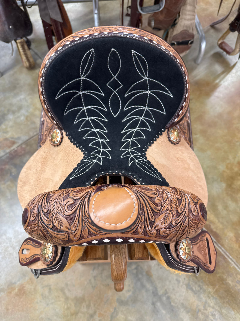 Cowboy Pro Youth Barrel Saddle, 12" Seat