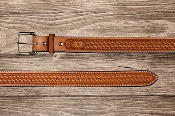 Texas Saddlery Men's Natural Basket Belt