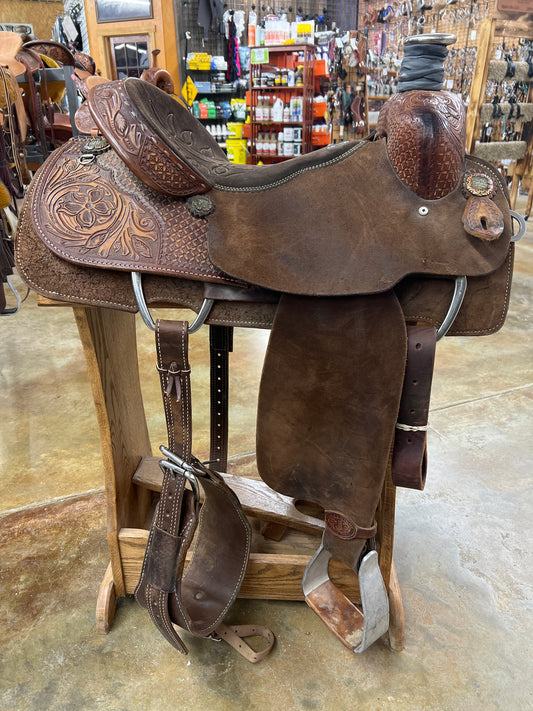 Used Double J Roper Saddle, 15" Seat