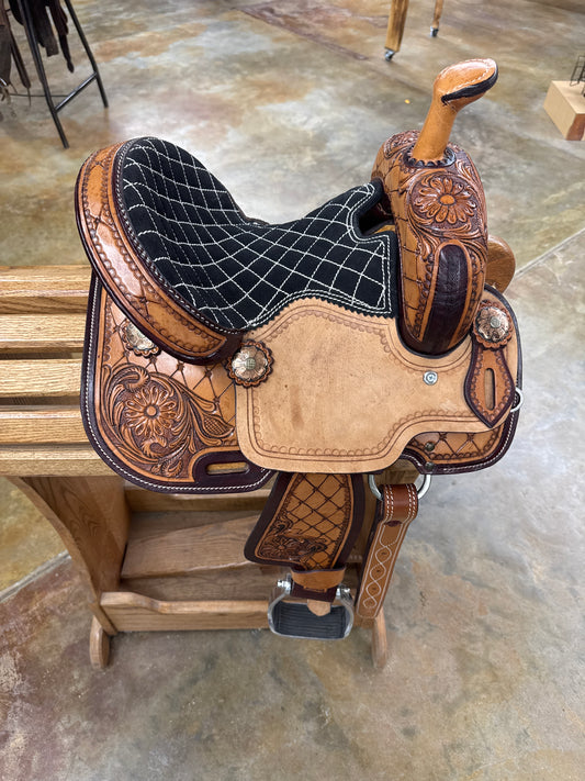 Cowboy Pro Youth Barrel Saddle, 12" Seat