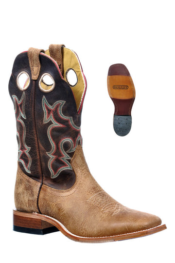 Boulet Men's Wide Square Toe Stockman Heel Boots