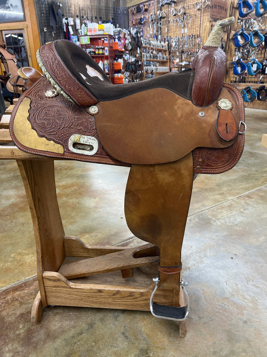 Used High Horse Barrel Saddle, 16" Seat