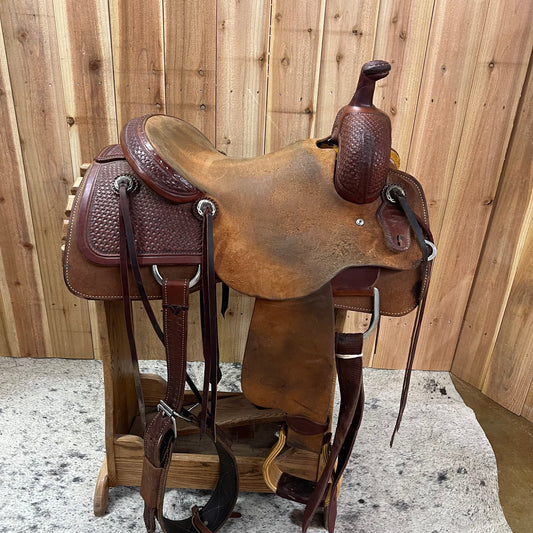 Used Belteton Saddle Shop Ranch Cutter Saddle, 15" Seat