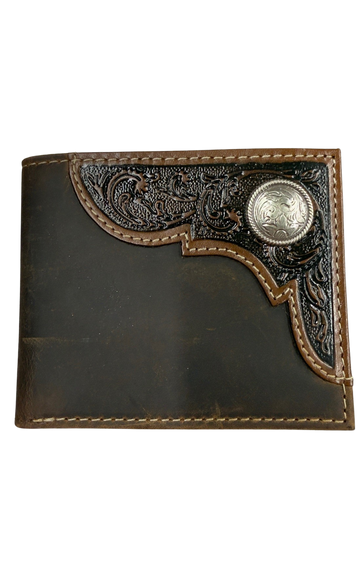 Ariat Men's Brown Distressed Bifold Wallet