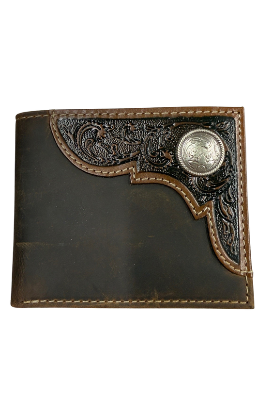 Ariat Men's Brown Distressed Bifold Wallet