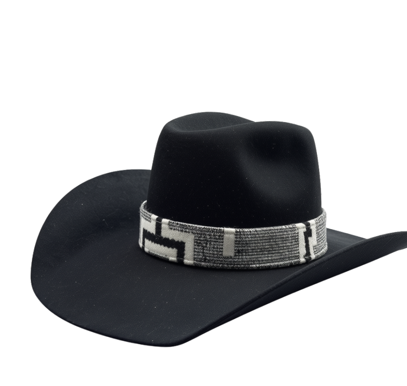 Southwest Grey, Black, & White Wool Hat Band