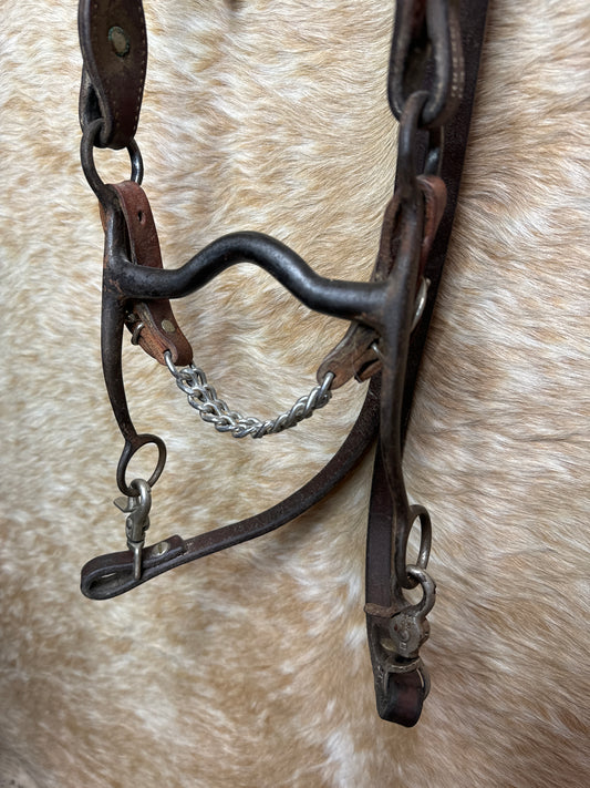 Used One Ear Bridle With Solid Mouth Low Port Bit