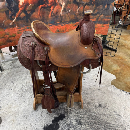Used Hud Roberts Signature Ranch Saddle, 16" Seat