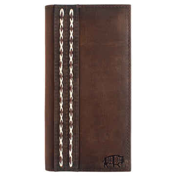 Red Dirt Hat Co. Men's Rodeo Wallet Oiled Brown w/Double Braids