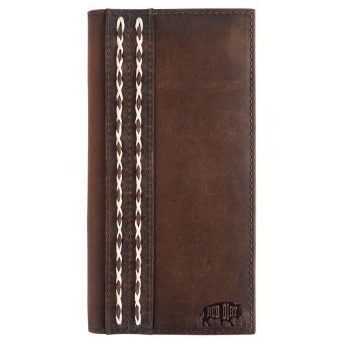 Red Dirt Hat Co. Men's Rodeo Wallet Oiled Brown w/Double Braids