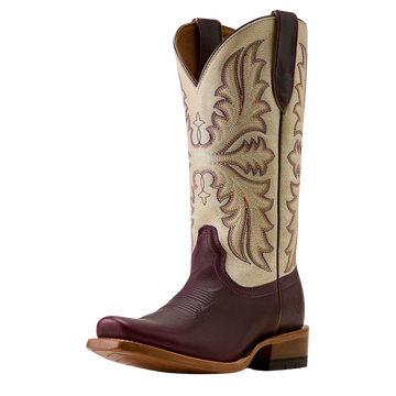Ariat Women's Port Wine Futurity Oak Narrow Cutter Toe Western Boot