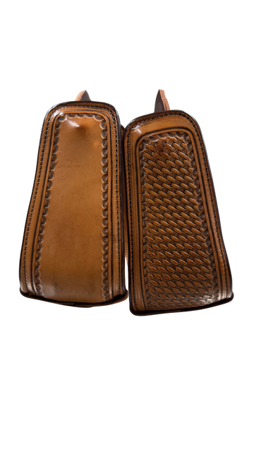 Leather Covered Deep Roper Stirrups
