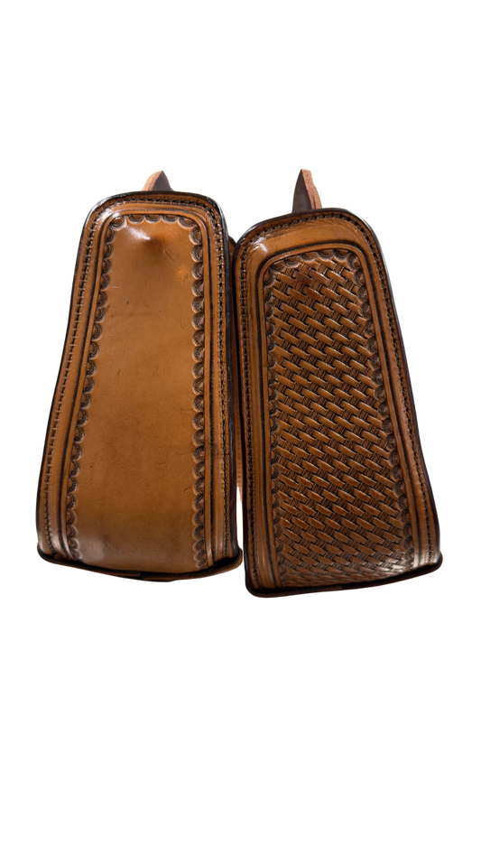 Leather Covered Deep Roper Stirrups