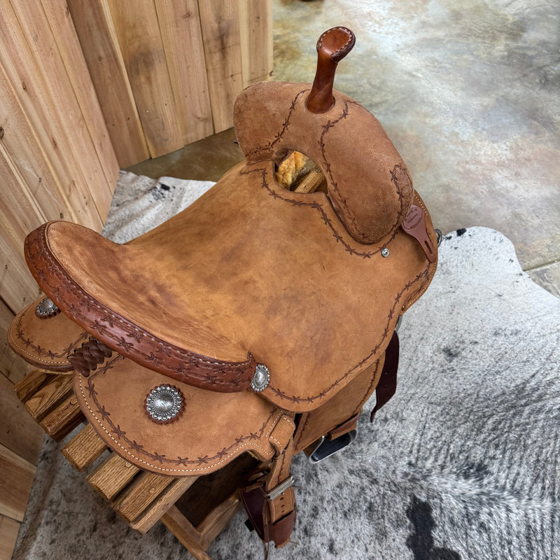 R Bar B Barrel Saddle, 15" Seat