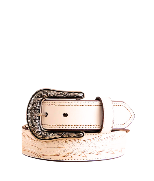 Ariat Women's White Casanova Boot Stitch Belt