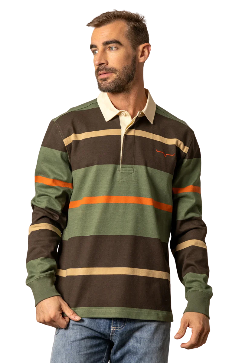 Kimes Men's Army Green Bulldog Rugby Shirt
