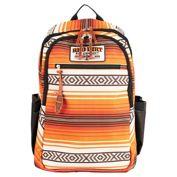 Red Dirt Hat Co. Orange and Tan Stripe with Patch Backpack