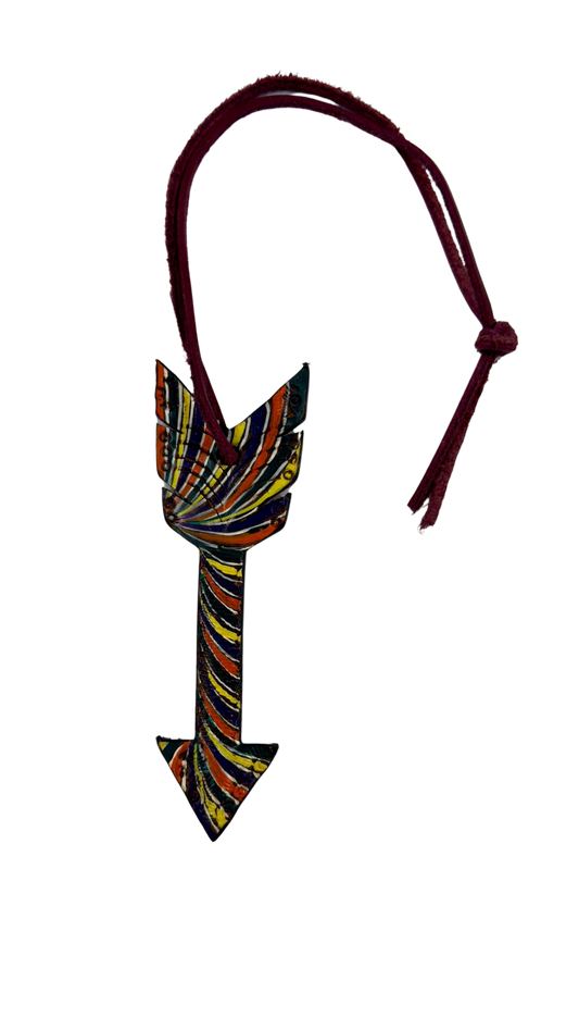 Rafter T Ranch Company Large Arrow Leather Saddle Charm