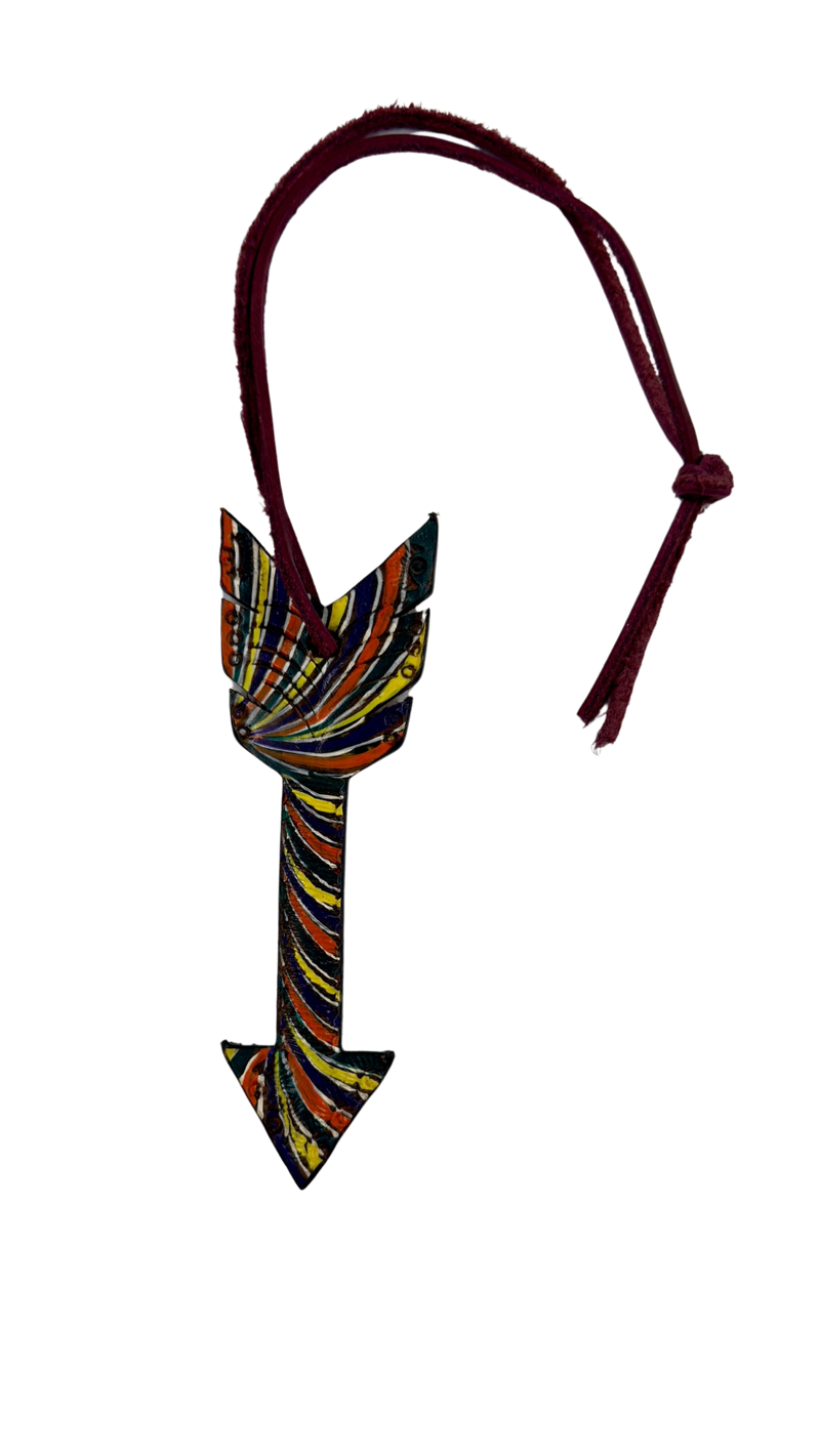 Rafter T Ranch Company Large Arrow Leather Saddle Charm