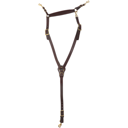 Tucker Heritage Endurance Chestnut Leather Breast Collar w/Red Stitching