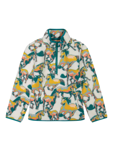 Wrangler Girl's Southwest Quarter-Zip Sherpa Pullover