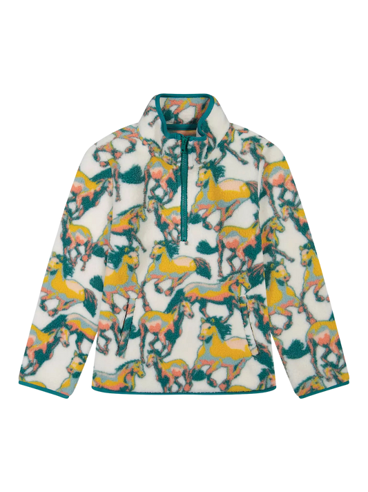 Wrangler Girl's Southwest Quarter-Zip Sherpa Pullover