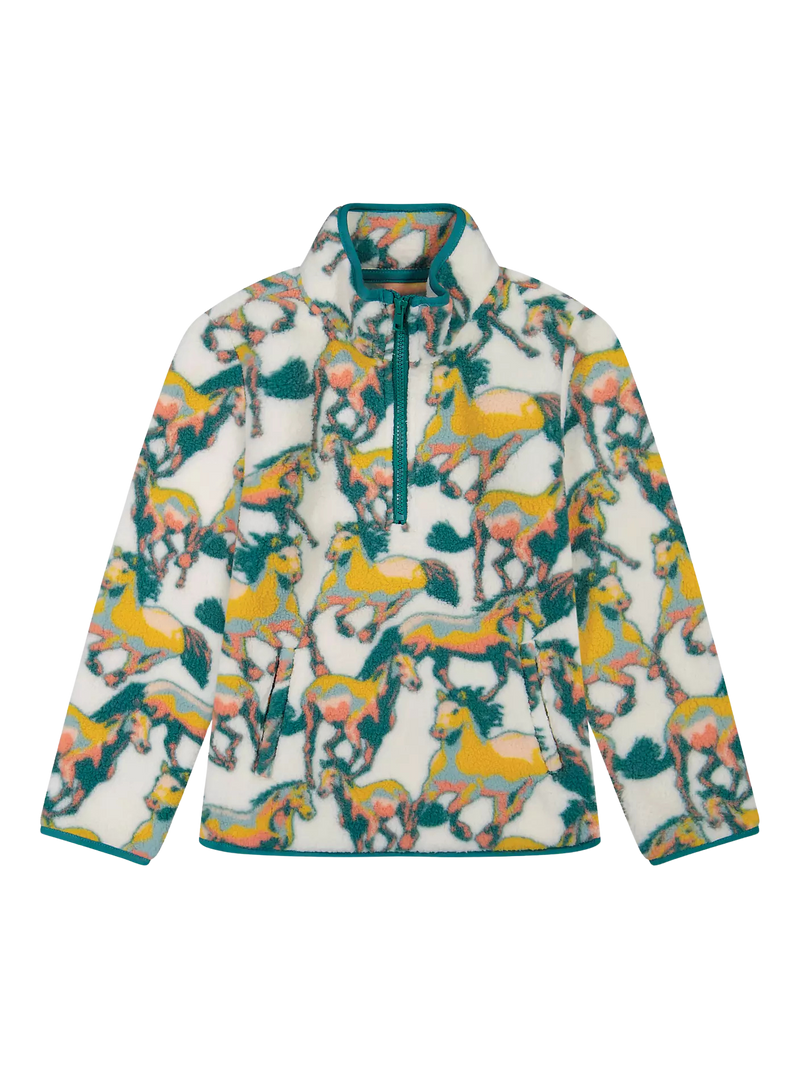 Wrangler Girl's Southwest Quarter-Zip Sherpa Pullover