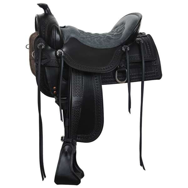 Tucker 377 Heritage Old West Black Saddle, 17.5" Wide