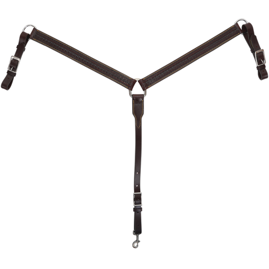 Tucker Heritage Old West Chestnut Leather Breastcollar w/Gold Stitching