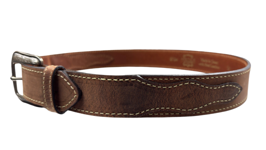 Heritage Men's Crazyhorse 3 Piece Brown Leather Belt