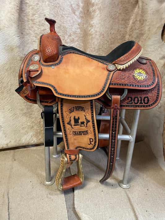 Used Running P Roper Saddle, 15.5"