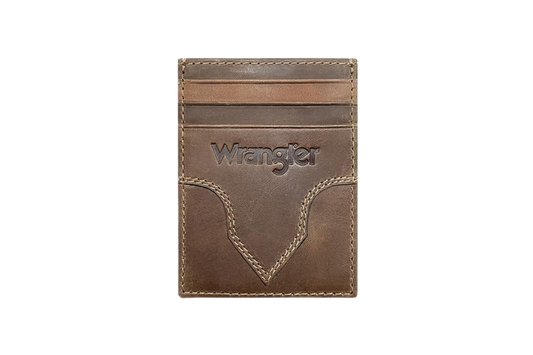 Wrangler Men's Leather Magnetic Money Clip