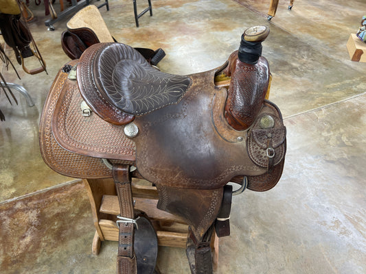 Used Billy Cook Jody Ramer Team Roper Saddle, 15.5"