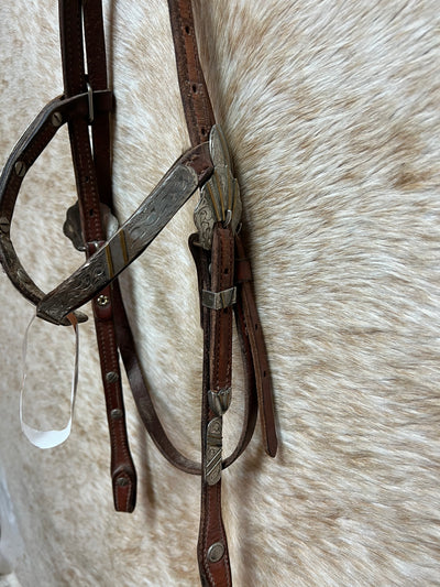 Used V Brow Show Headstall With Silver