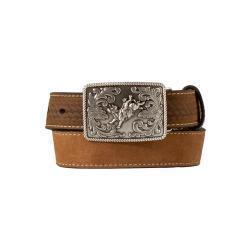 3D Boy's Medium Brown Belt w/Basket Weave Tabs