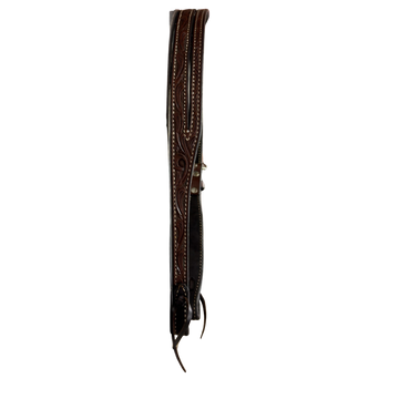 Scott Thomas Floral Stamped Dark Oiled Leather Slit Ear Headstall