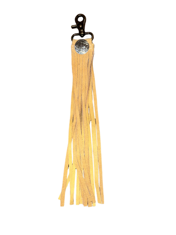 Saddle Charm Fringe Tassel -Suede with Buffalo Concho