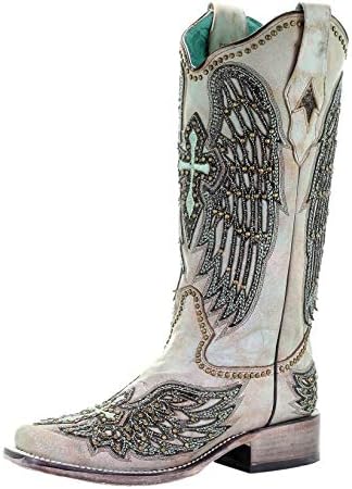 Corral Women's Turquoise Cross & Wings Overlay w/Studs Boots