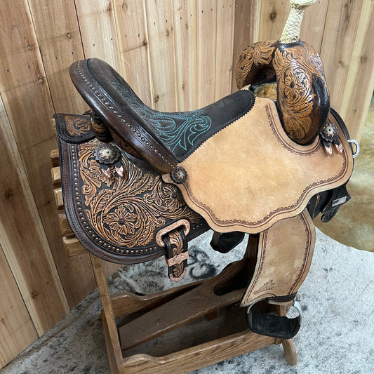 Circle Y Josey Ultimate Cash Barrel Saddle, 15.5" Seat (Demo)