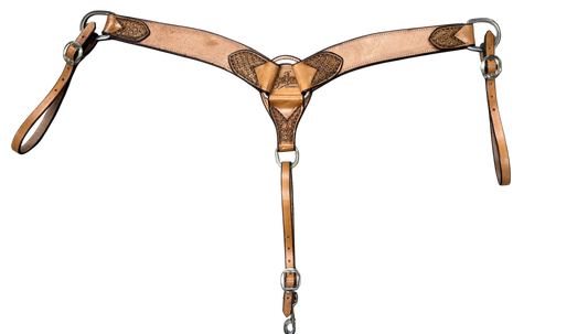 Scott Thomas 2" Roughout Breast Collar W/Tooled Ends