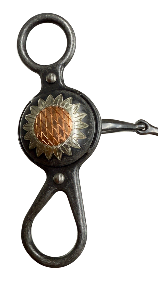 Copper Flower Smooth Snaffle Bit