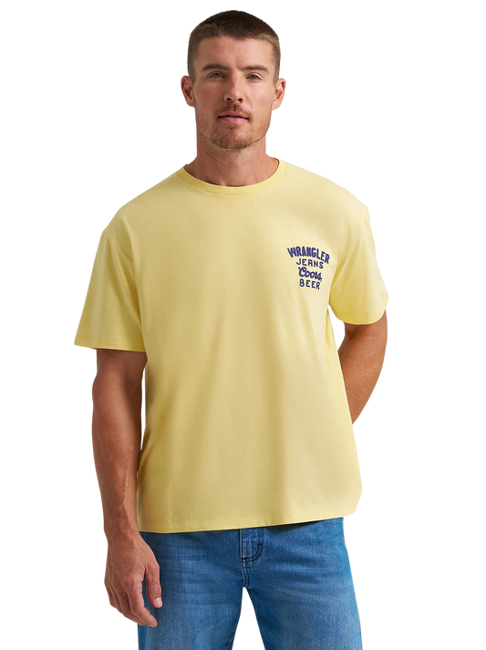 Wrangler X Coors Logo Men's Buff Yellow T-Shirt