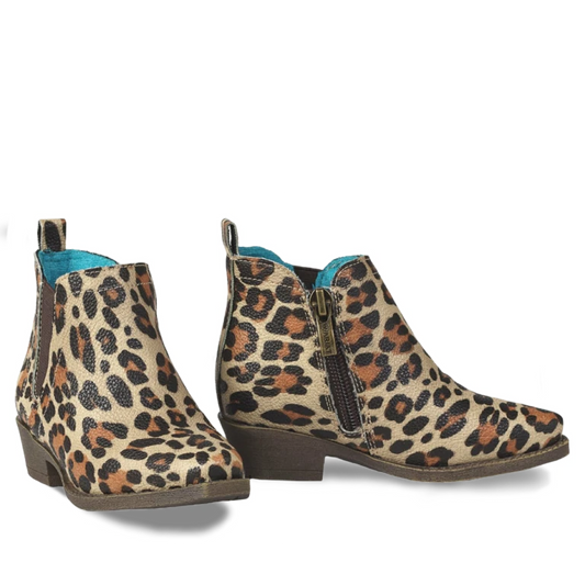 Ariat Girls Dixon Lucy Leopard Print Brown Booties